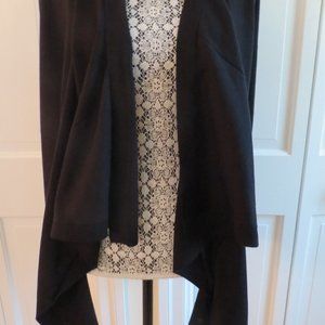Magaschoni Cotton Waterfall Cardigan – Black Small